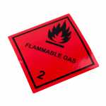 Gefahrgutetikett Klasse 2.1 - Entzündbare Gase "FLAMMABLE GAS" - 100 x 100 mm